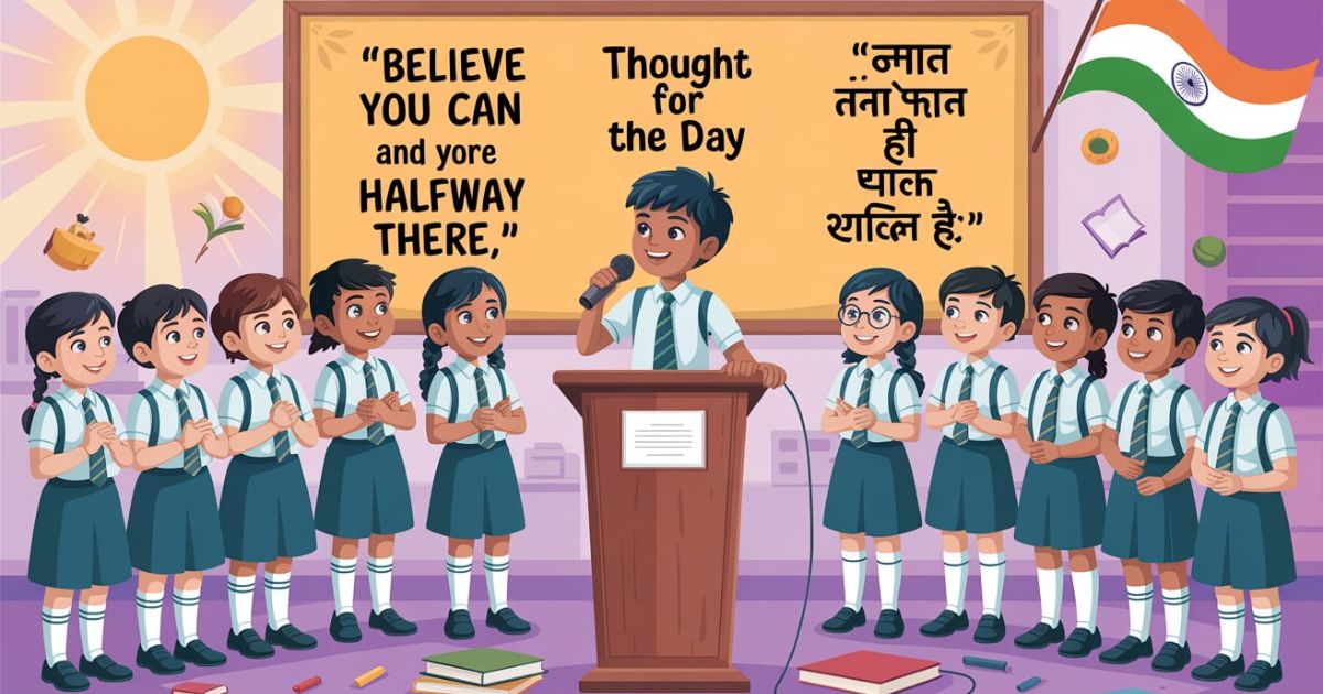 Thought For Day in Hindi & English (For School Kids)